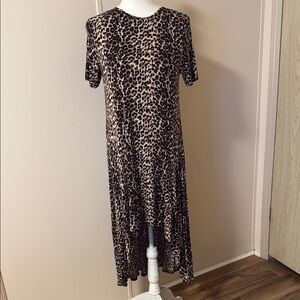 Leopard Print High Low Dress Size M